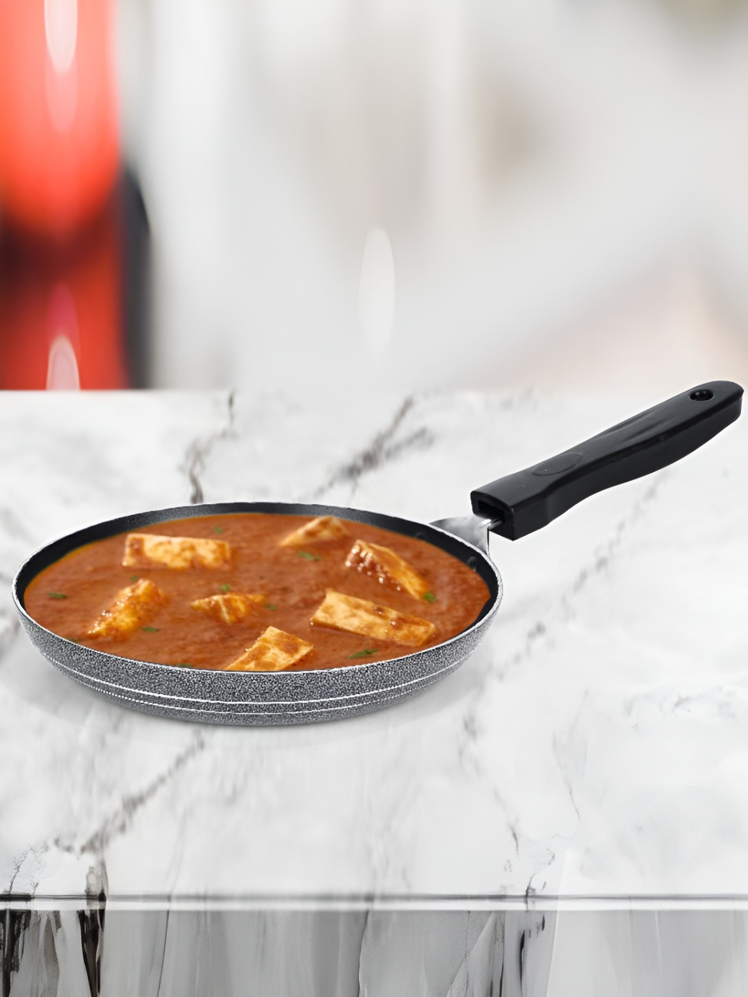 

Sumeet Silver-Toned Aluminium Dishwasher Safe Frying Pan