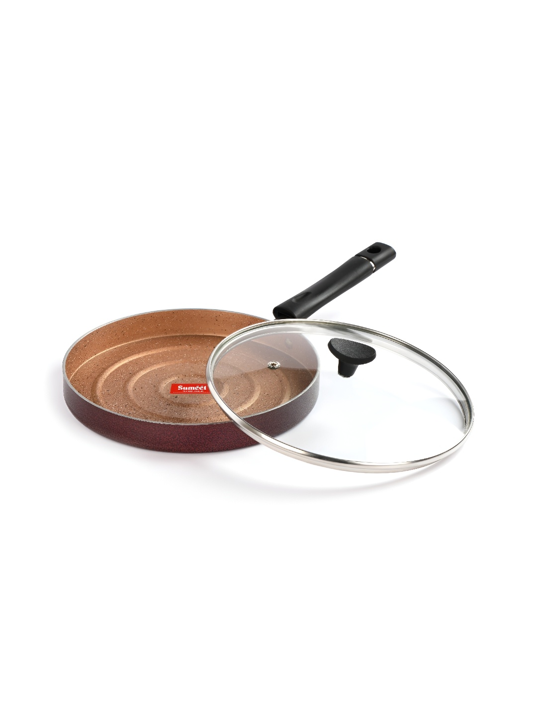 

Sumeet Peach-Coloured Aluminium Dishwasher Safe Frying Pan