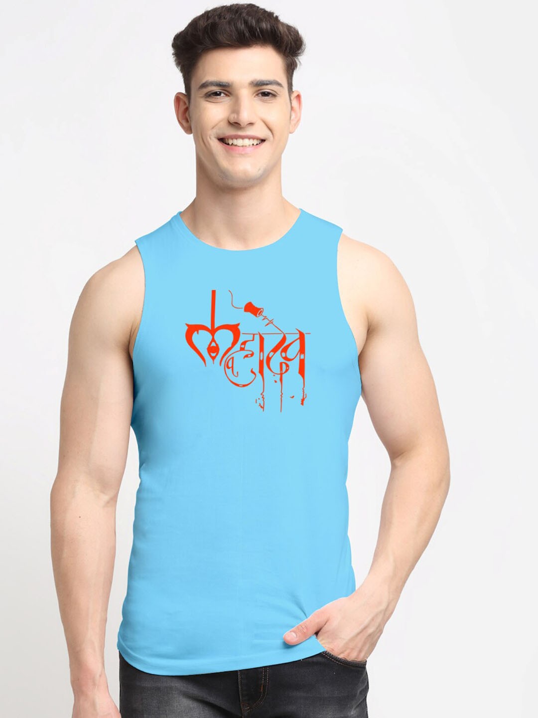 

Friskers Printed Skin Friendly Pure Cotton Innerwear Vests 010224AE610-20-XS, Turquoise blue