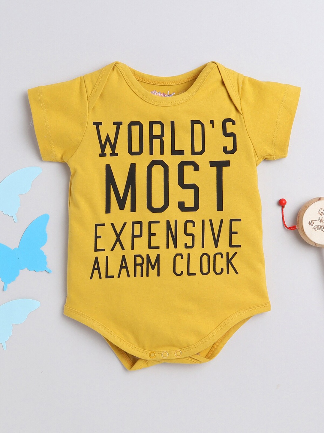 

Little Angels Infants Printed Cotton Bodysuit, Mustard