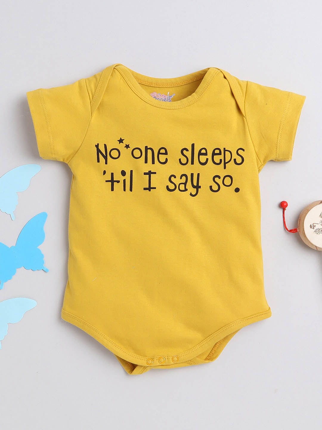

Little Angels Infants Printed Cotton Bodysuit, Mustard