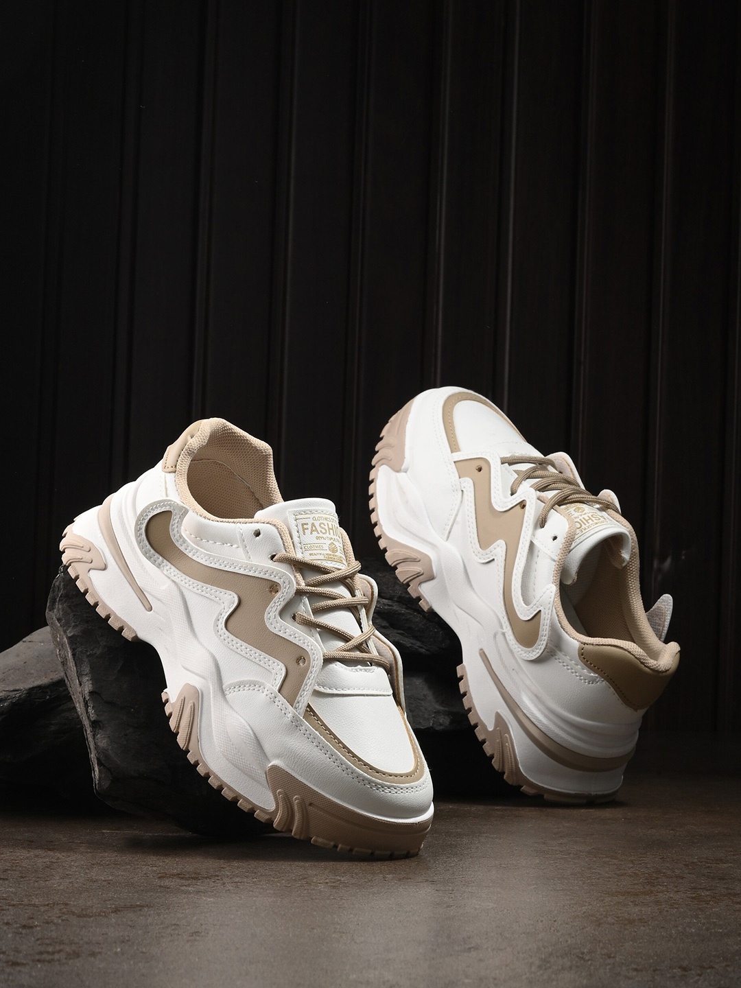 

The Roadster Lifestyle Co. Women Beige Lace-Up Running Sports Shoes, White
