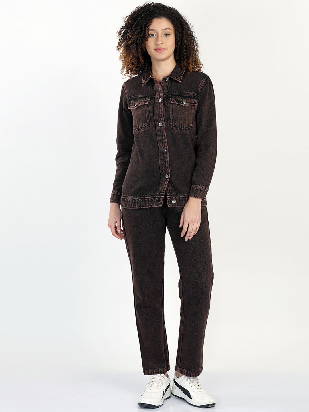 

Chemistry Denim Shirt & Tapered Jeans Set, Brown