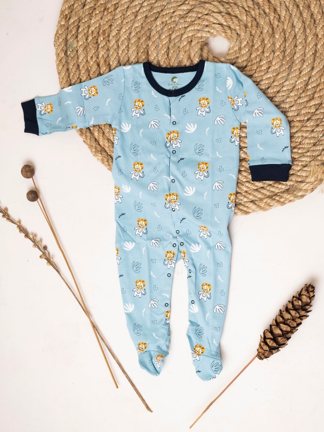 

BAESD Infants Kids Printed Cotton Sleepsuit, Blue