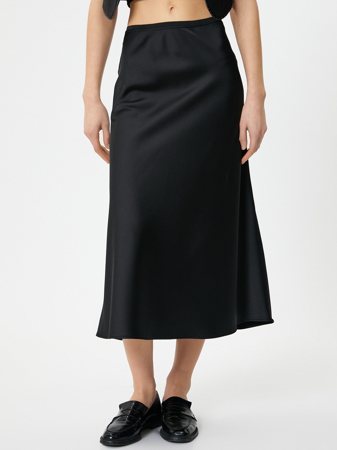 

Koton Mid-Rise A-Line Midi Skirt, Black