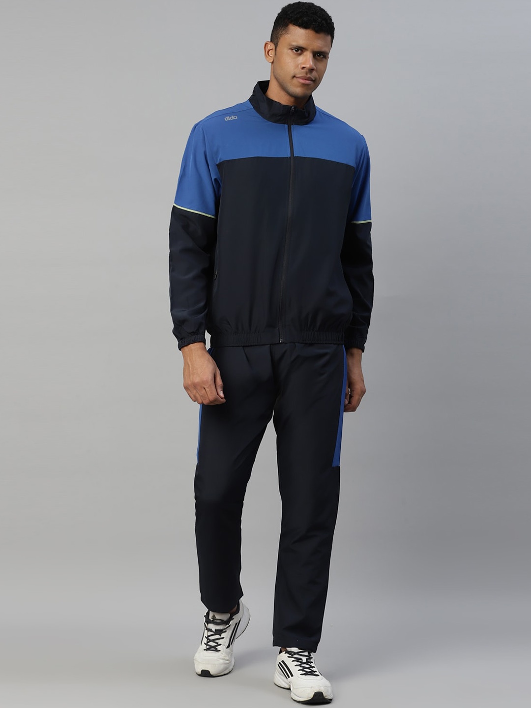 

DIDA Colourblocked Mid-Rise Comfort Fit Activewear Tracksuit, Navy blue