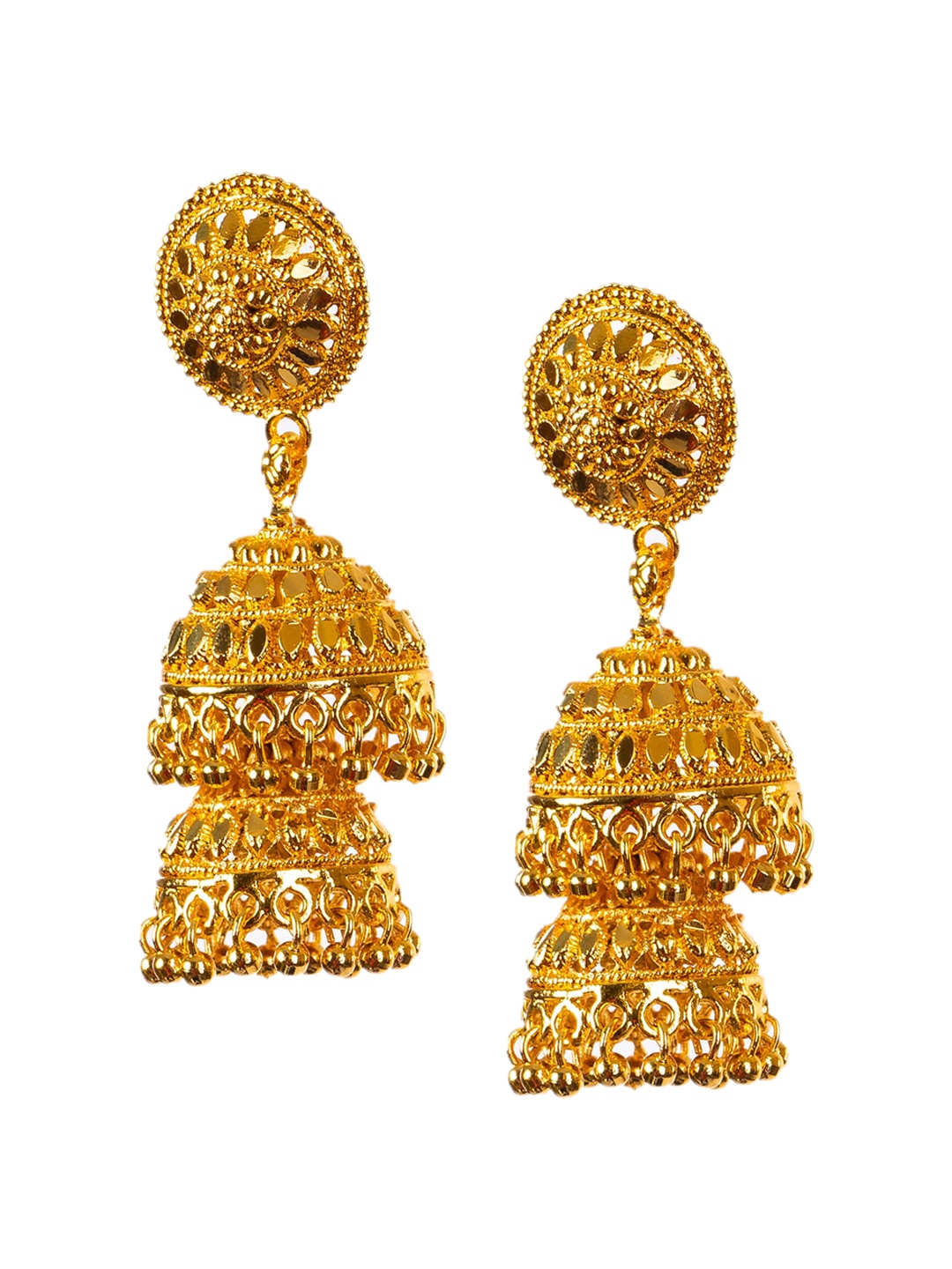 

Manikya Dome Shaped Jhumkas Earrings, Gold