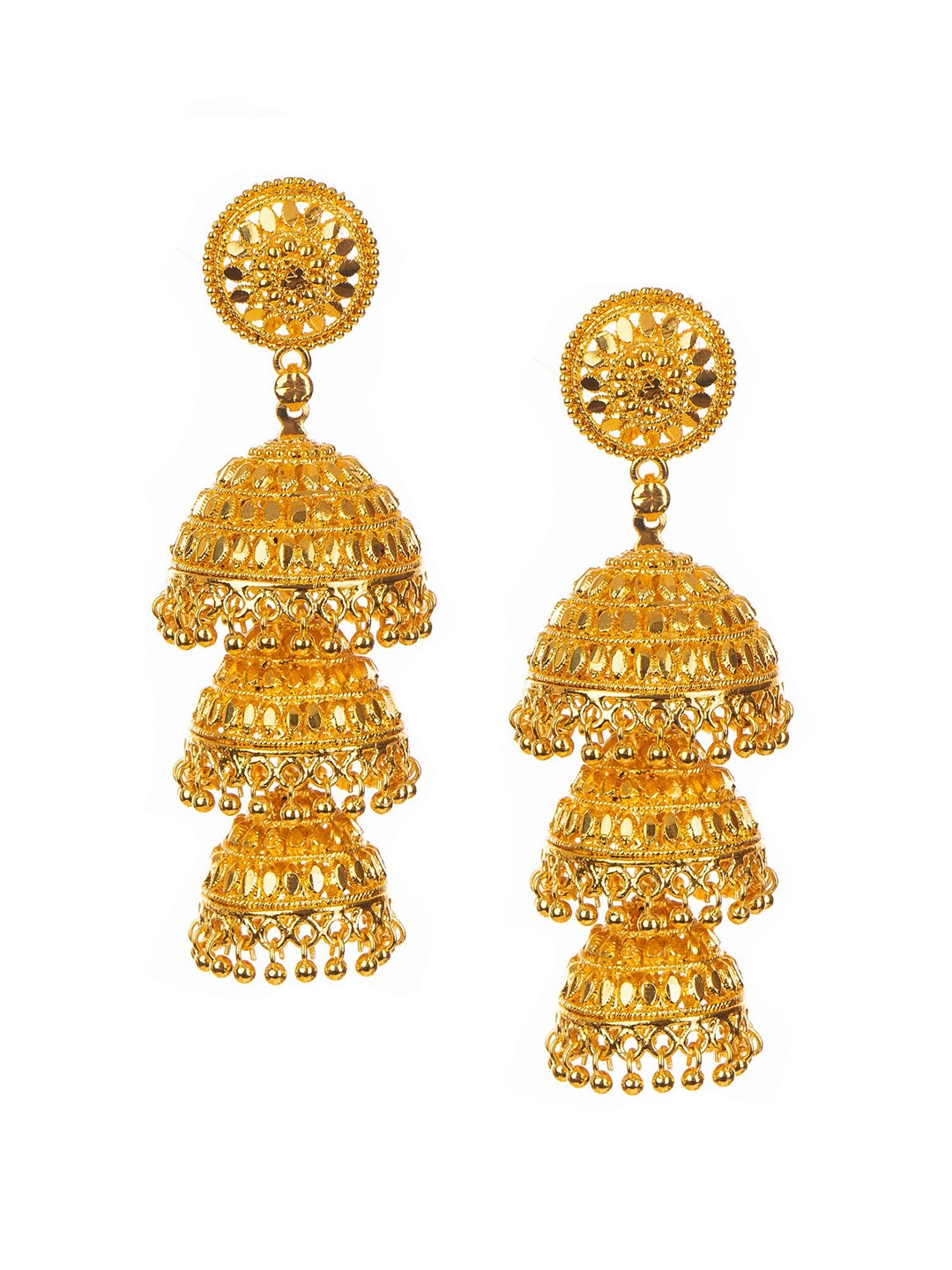 

Manikya Dome Shaped Jhumkas Earrings, Gold