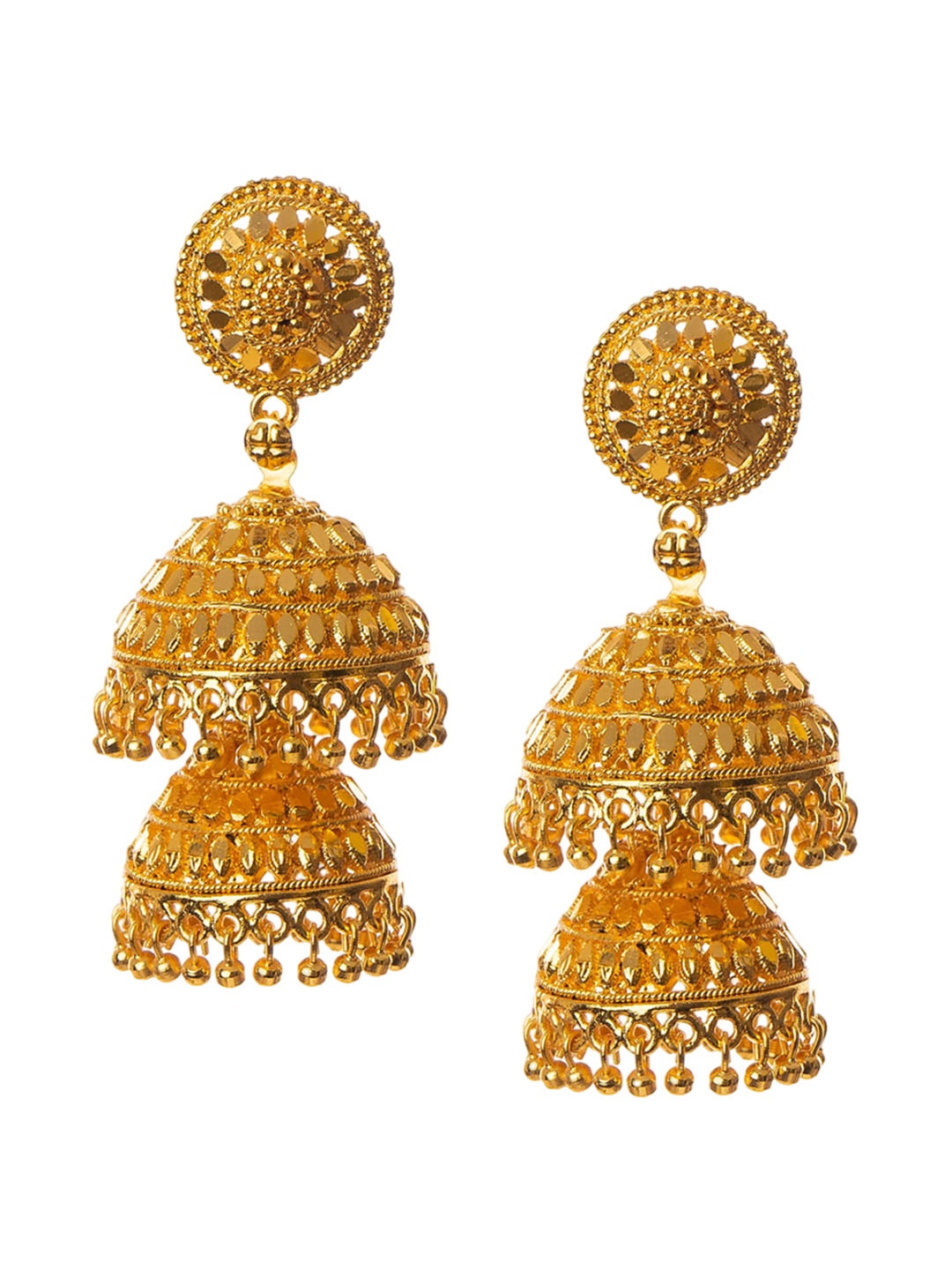 

Manikya Dome Shaped Jhumkas Earrings, Gold