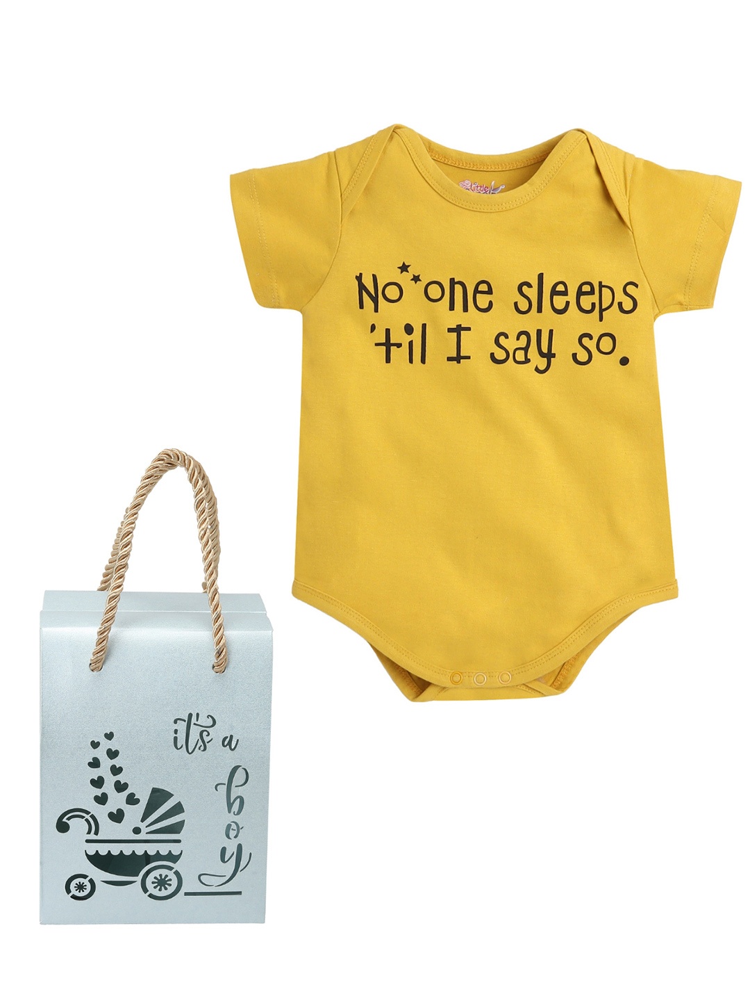 

Little Angels Infants Boys Printed Cotton Bodysuit, Mustard