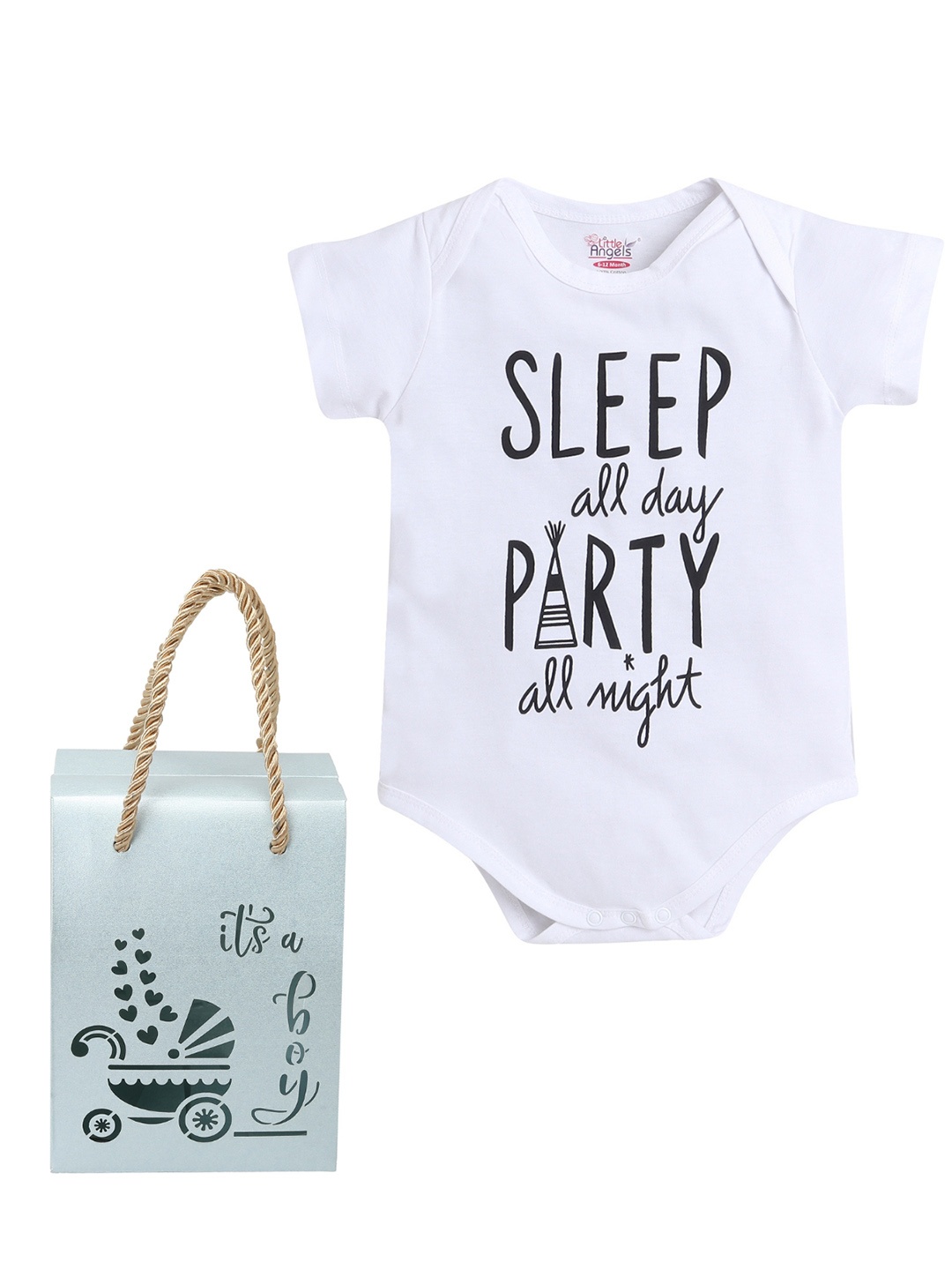 

Little Angels Infant Boys Printed Baby Apparel Gift Set, White