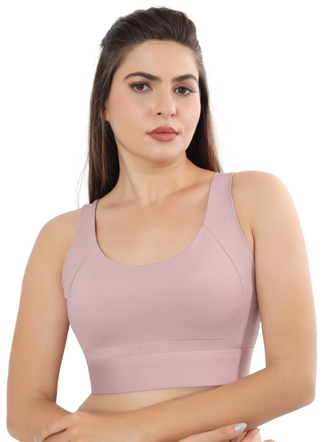 

FABLUK Full Coverage Lightly Padded High Support Anti Odour Moisture Wicking Workout Bra, Mauve