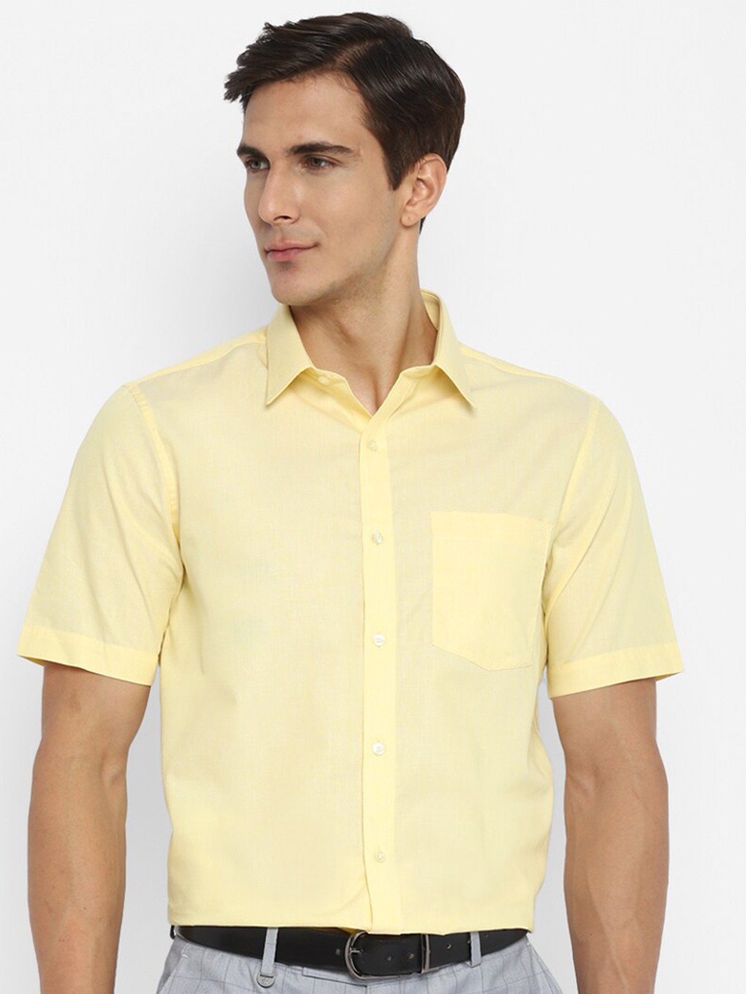 

Turtle Standard Pure Cotton Formal Shirt, Yellow