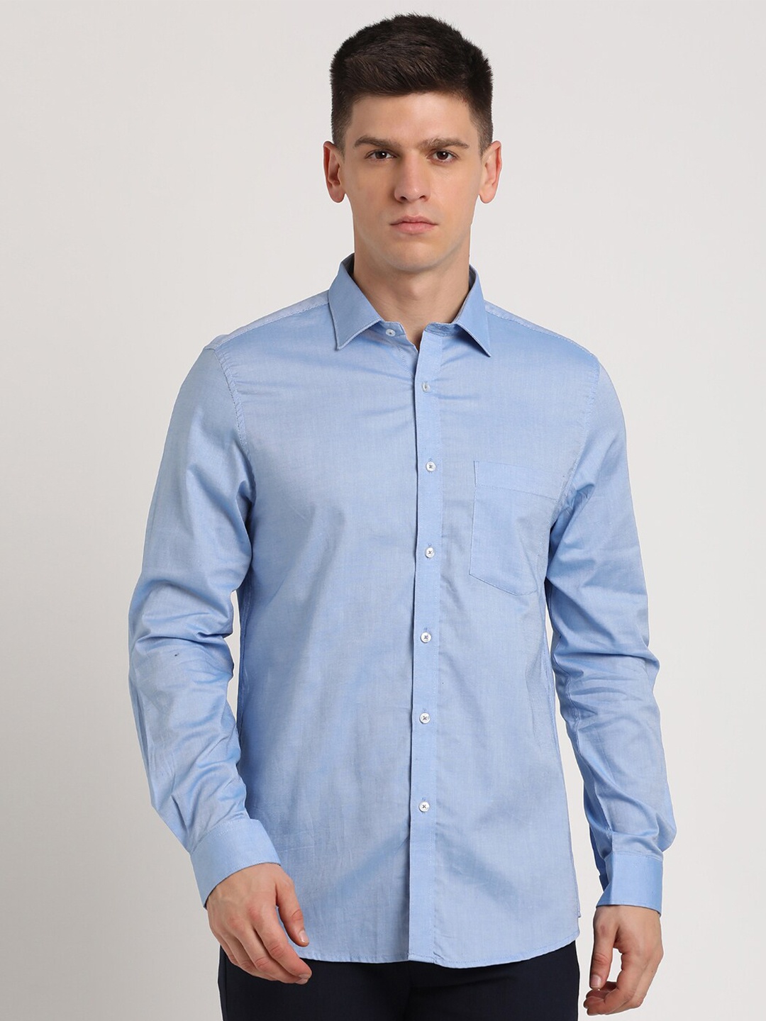 

Turtle Standard Pure Cotton Formal Shirt, Blue
