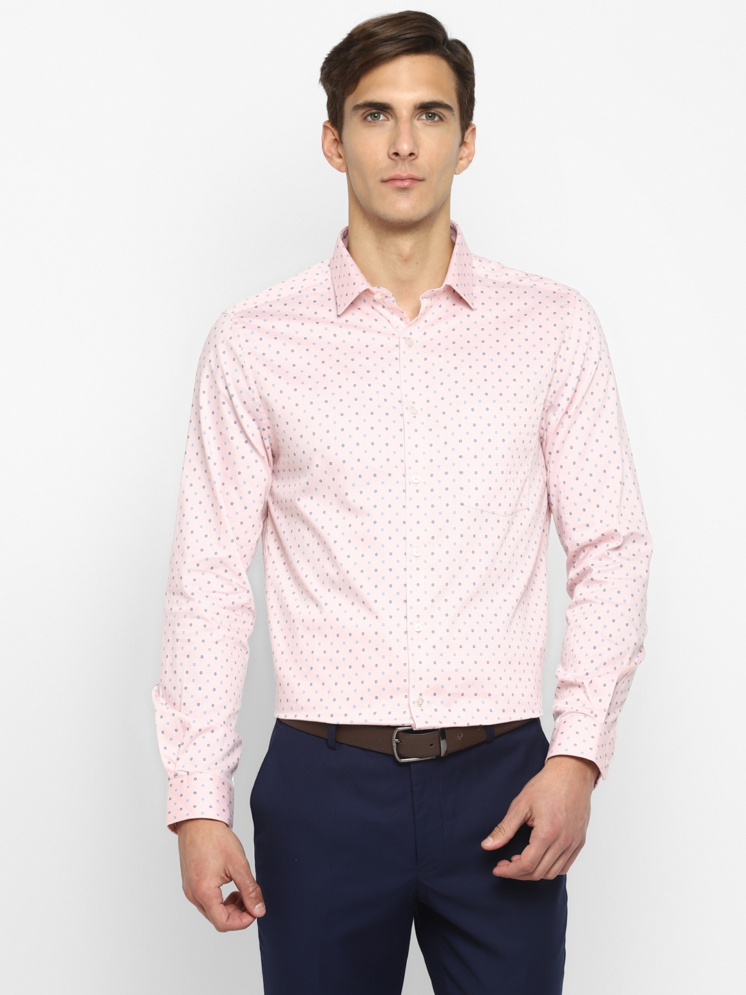 

Turtle Standard Micro Ditsy Printed Pure Cotton Formal Shirt, Pink