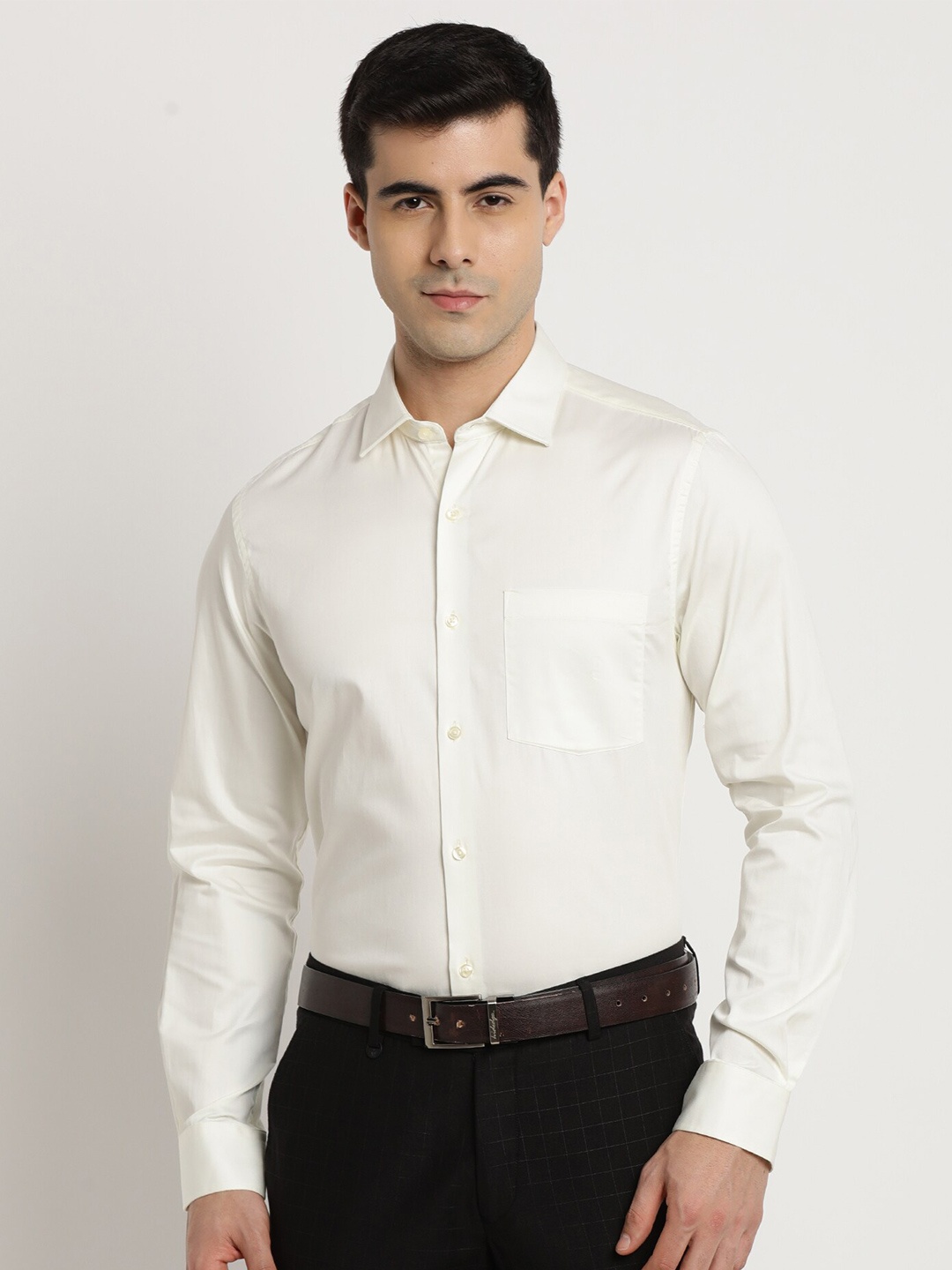 

Turtle Standard Pure Cotton Formal Shirt, Cream