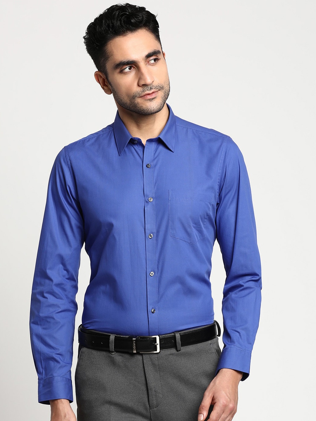 

Turtle Standard Pure Cotton Formal Shirt, Blue