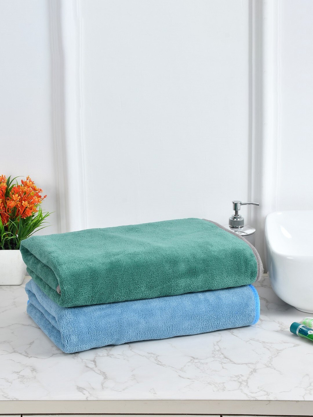 

Cotton Bolls Textiles Green 2 Pieces 300 GSM Bath Towels