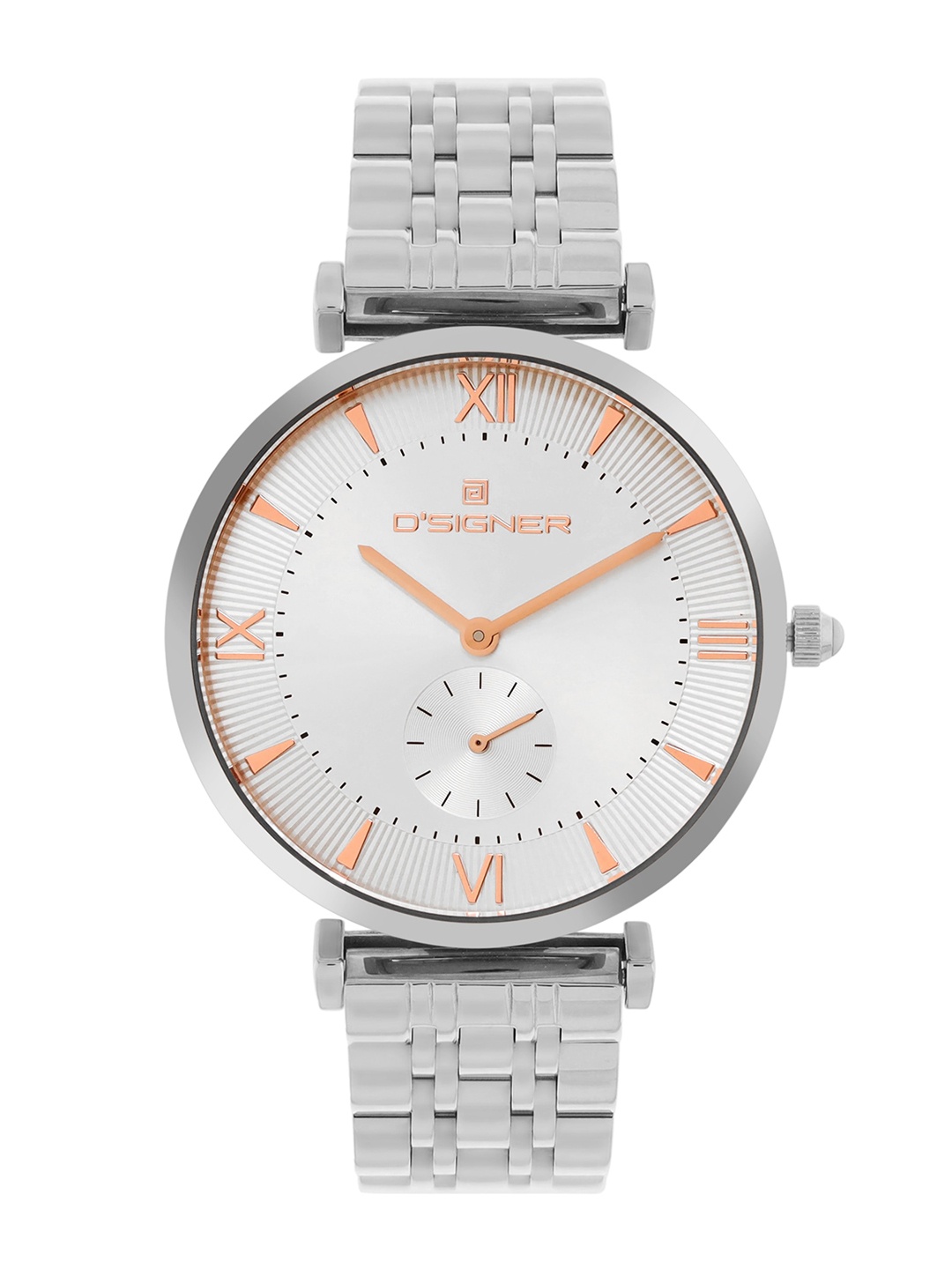 

Dsigner Men Brass Dial & Bracelet Style Straps Analogue Watch 844SM.2G, Silver
