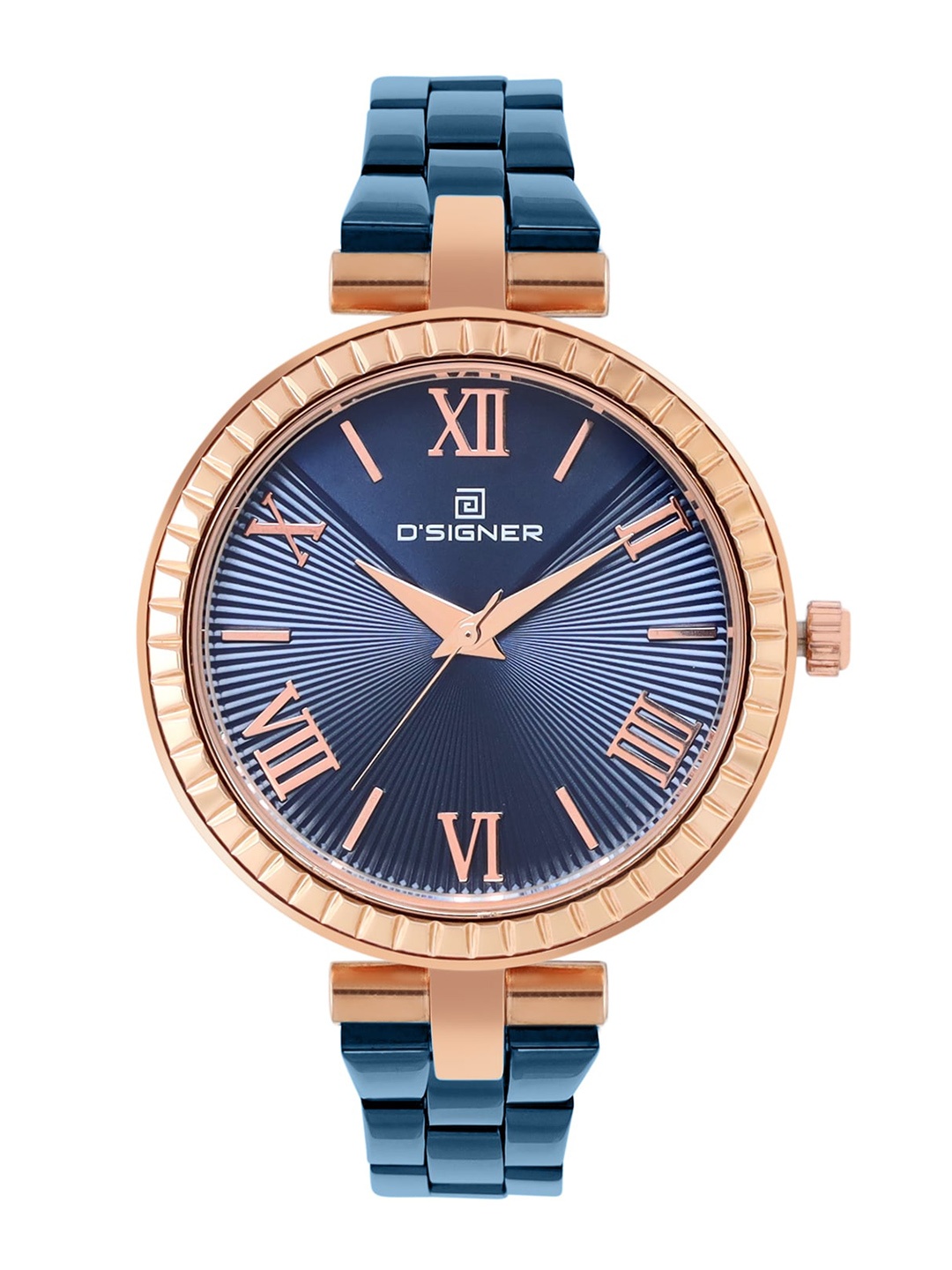 

Dsigner Women Brass Dial & Bracelet Style Straps Analogue Watch 787RGBLM.5L, Blue