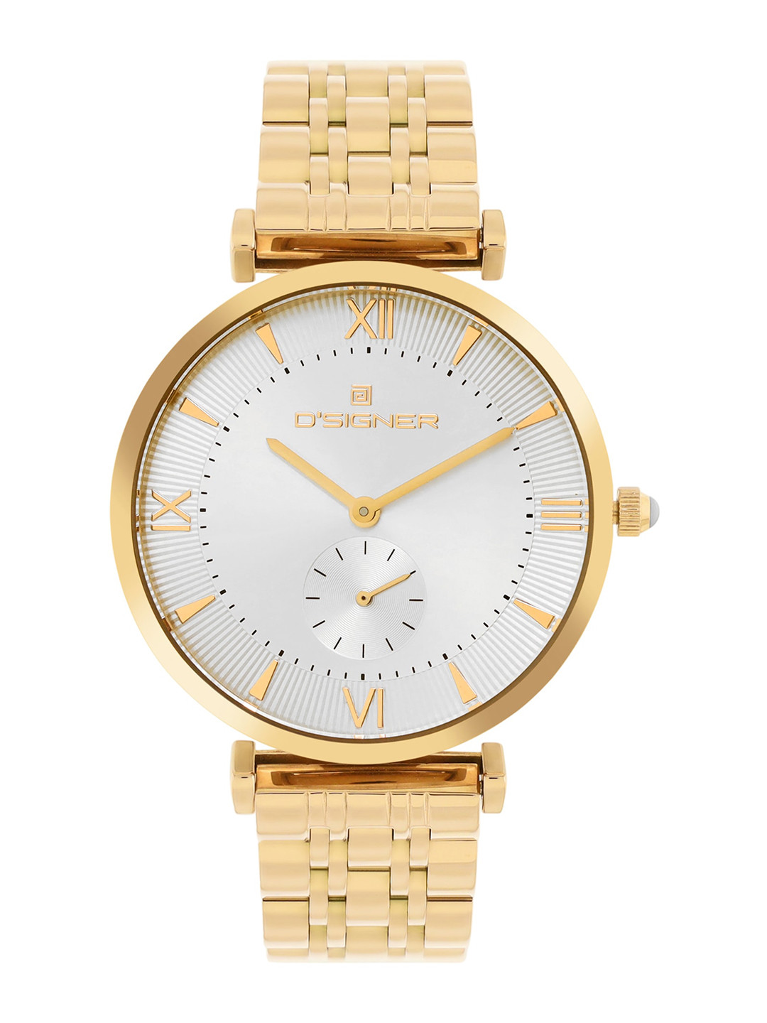 

Dsigner Men Brass Dial & Straps Analogue Watch 844GM.2G, Silver