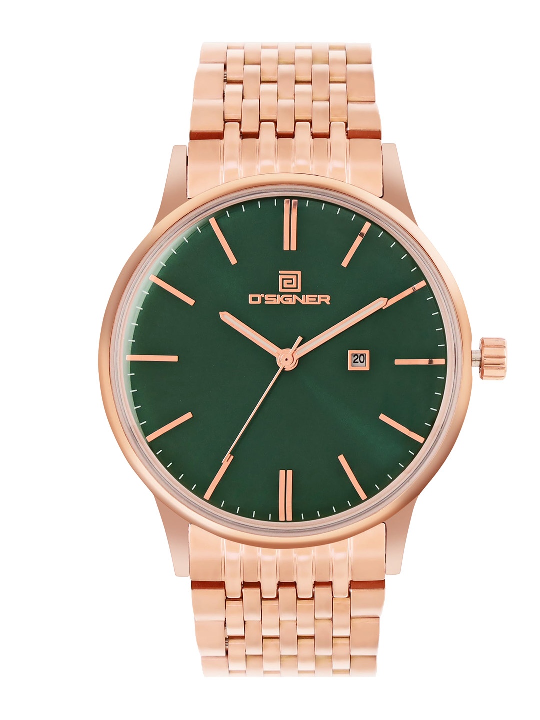 

Dsigner Men Brass Dial & Bracelet Style Straps Analogue Watch 829RGM.16G, Green