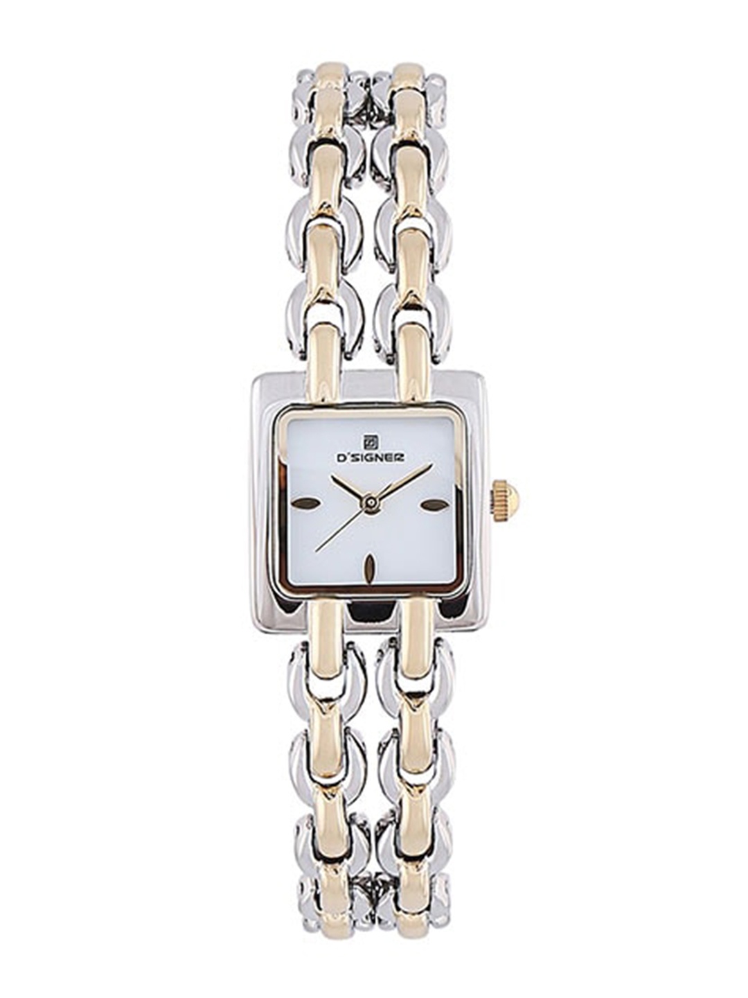

Dsigner Women Brass Embellished Dial & Bracelet Style Straps Analogue Watch 725TM.6L, White