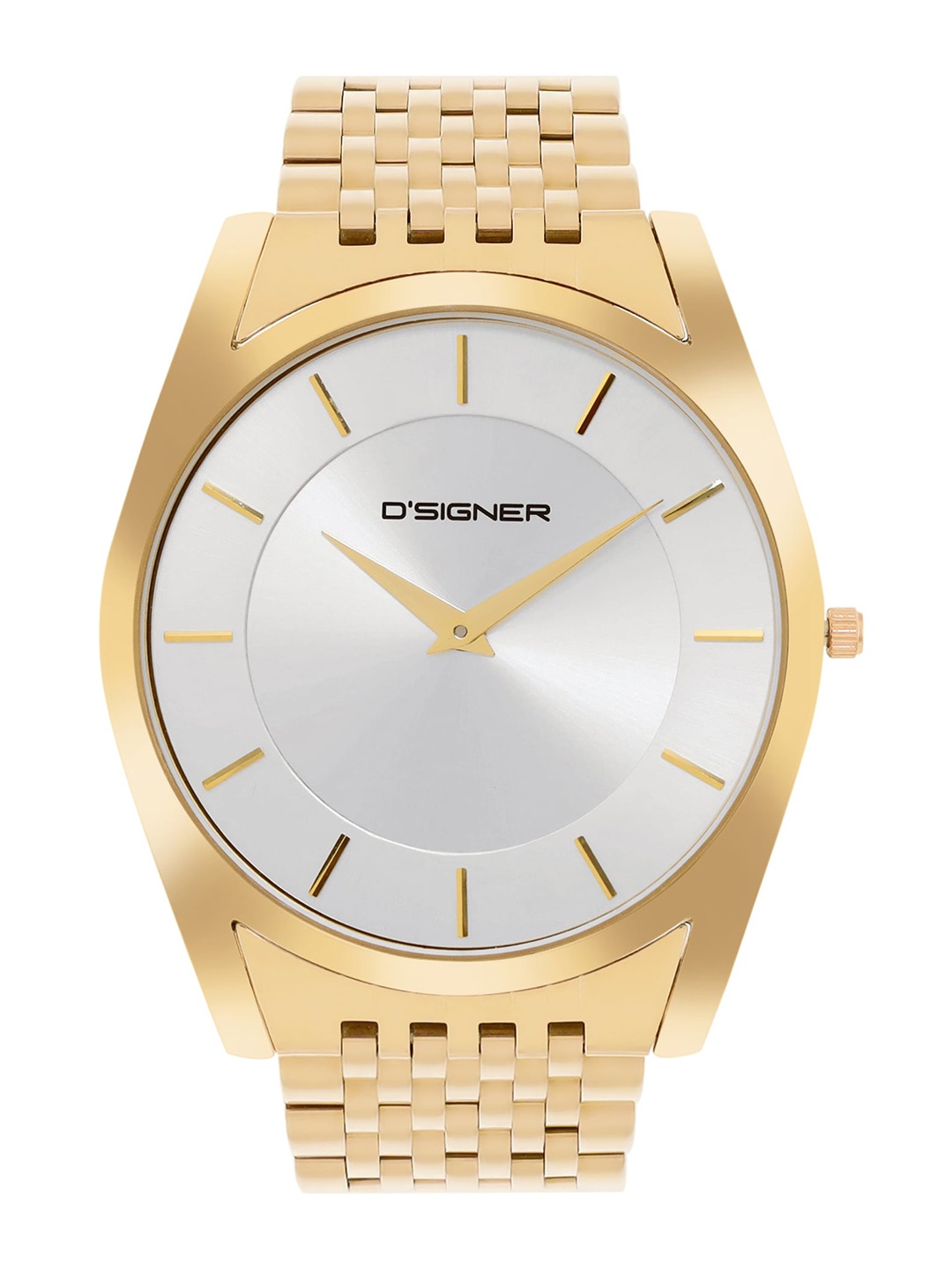 

Dsigner Men Brass Dial & Bracelet Style Straps Analogue Watch 753GM.2G, Silver