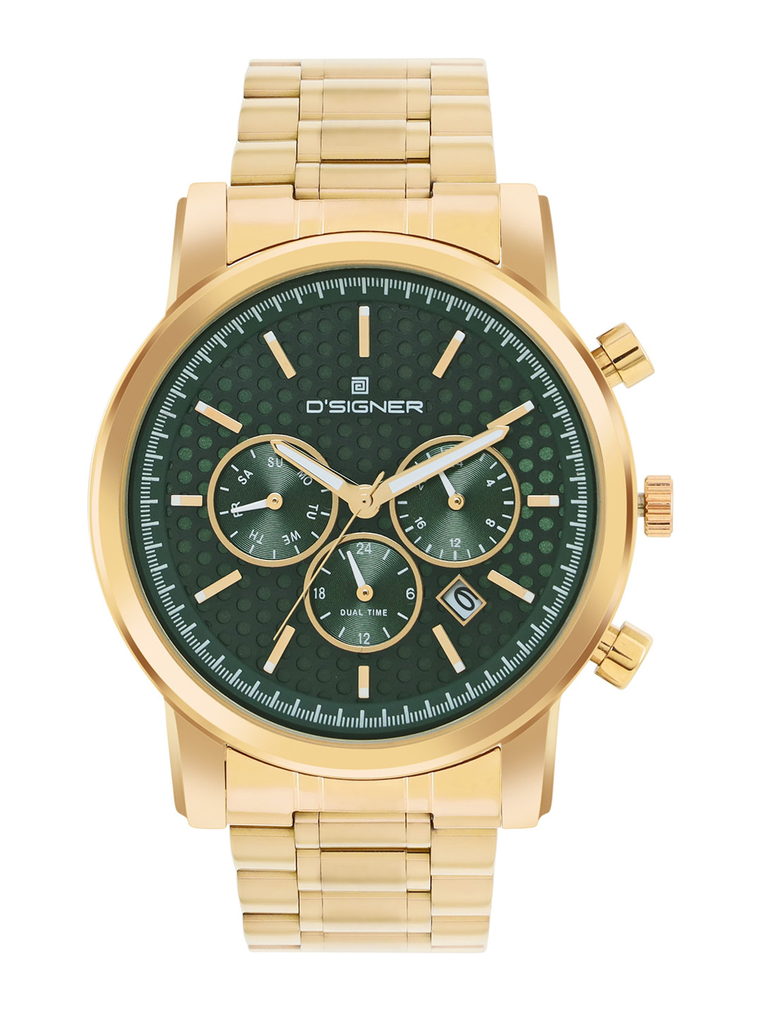 

Dsigner Men Brass Dial & Bracelet Style Straps Analogue Watch 795GM.16G, Green