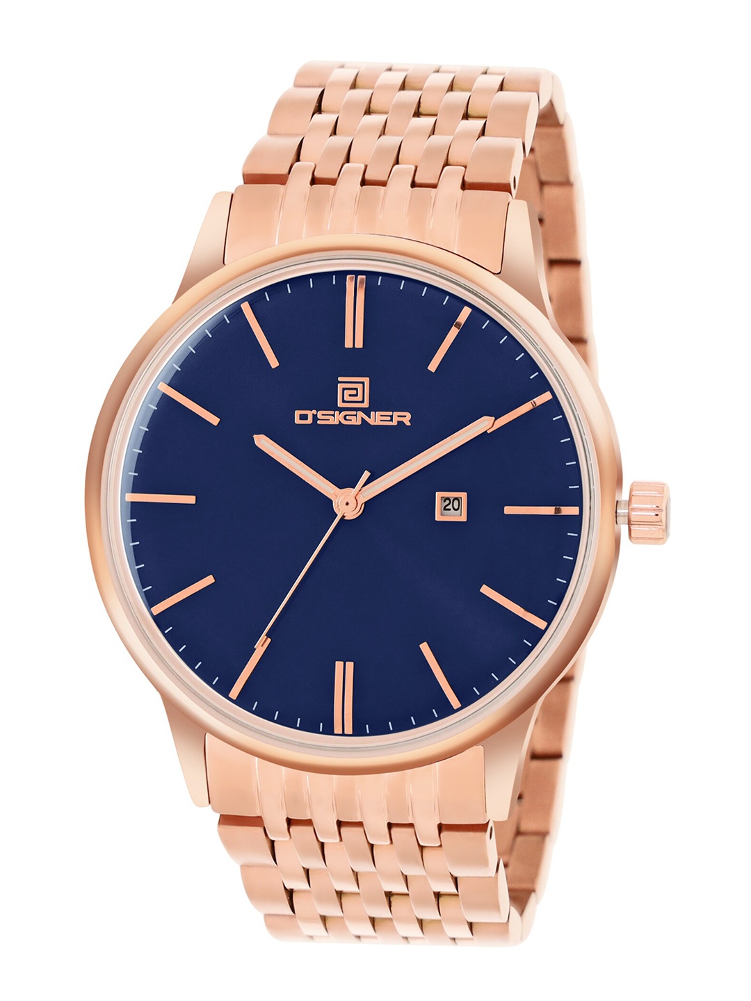 

Dsigner Men Brass Dial & Bracelet Style Straps Analogue Watch 829RGM.5G, Blue