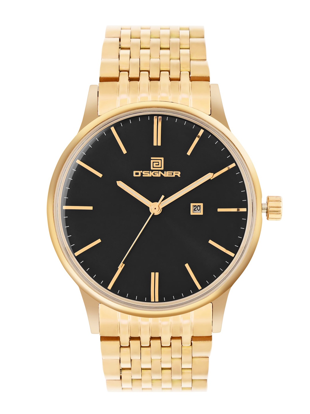 

Dsigner Men Brass Dial & Bracelet Style Straps Analogue Watch 829GM.3G, Black