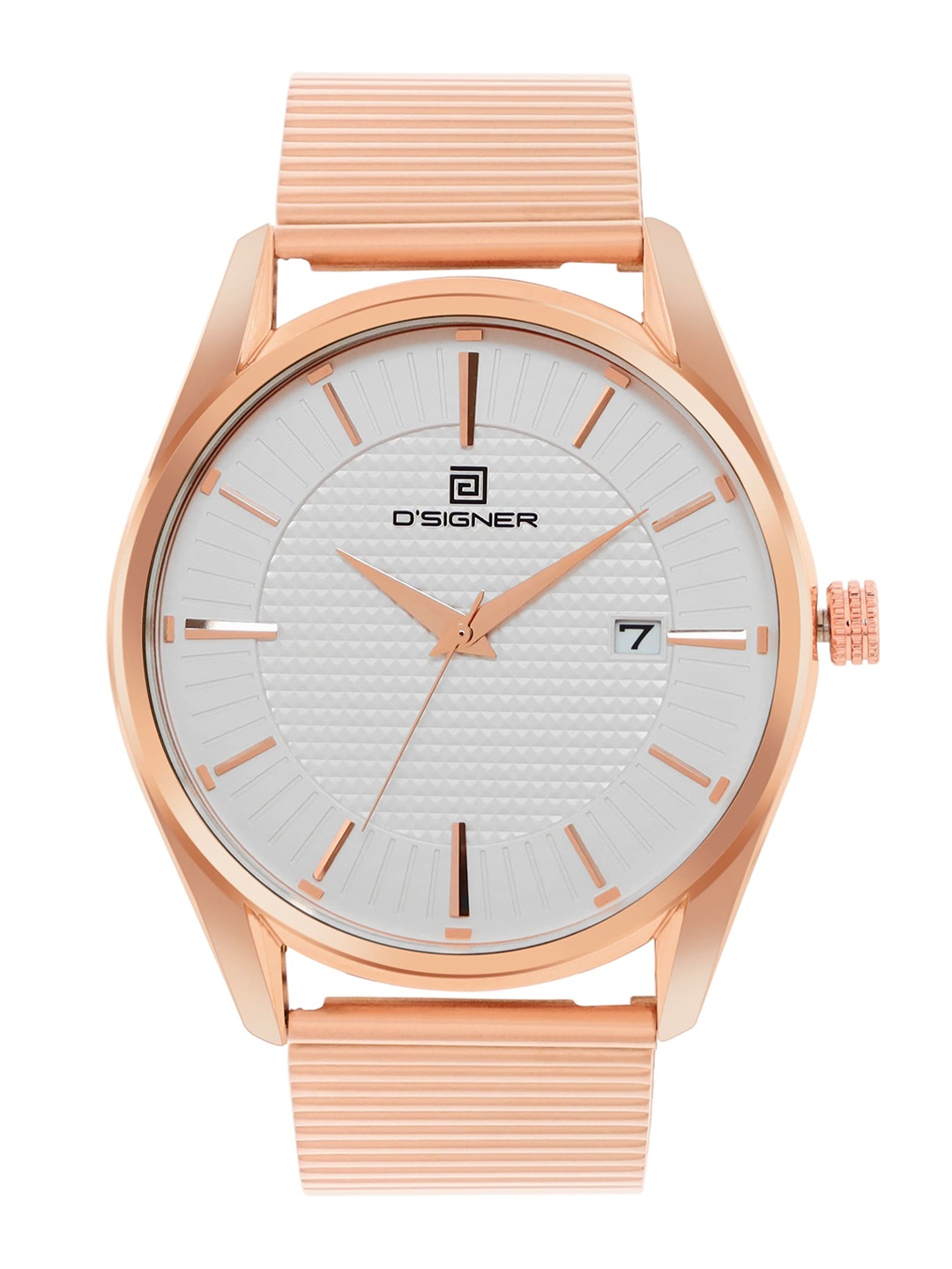 

Dsigner Men Brass Dial & Bracelet Style Straps Analogue Watch 821RGM.2G, Silver