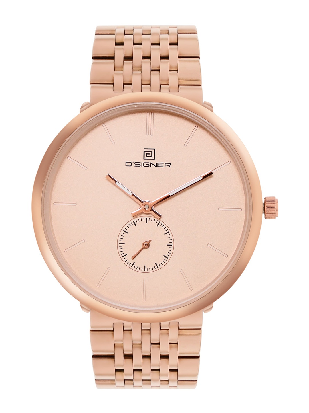 

Dsigner Men Brass Dial & Bracelet Style Straps Analogue Watch 802RGM.11G, Rose gold