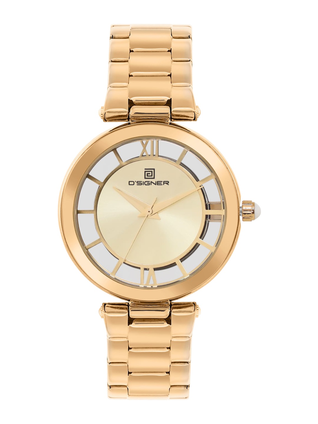 

Dsigner Women Brass Dial & Bracelet Style Straps Analogue Watch 839GM.4L, Gold