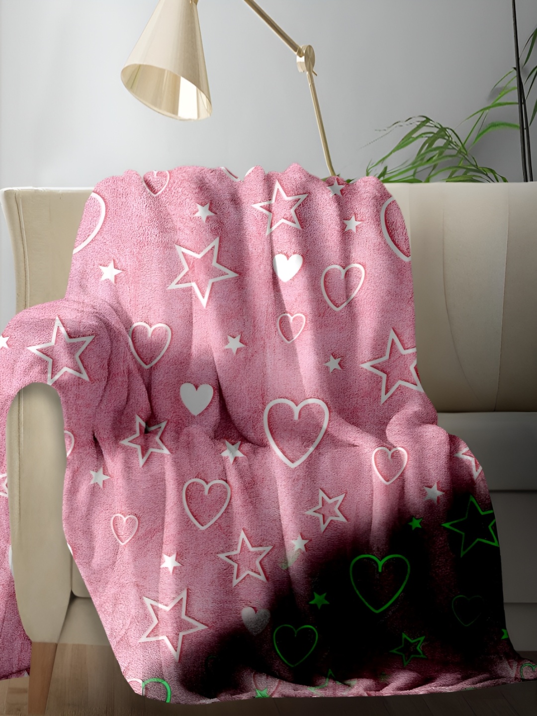 

Nivasam Pink & White Geometric Microfiber AC Room 300 GSM Single Bed Blanket