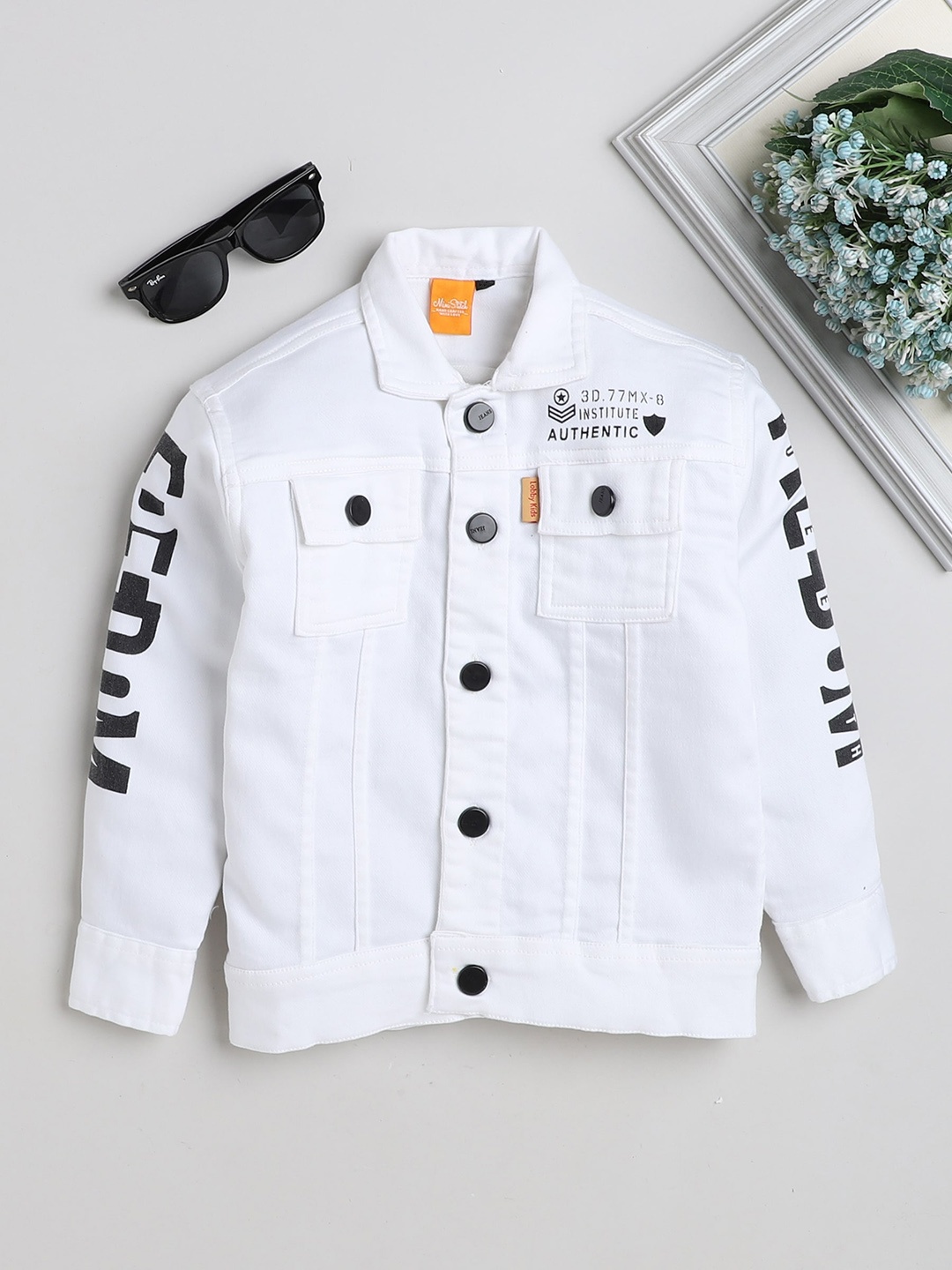 

Ministitch Boys Tailored Jacket with Embroidered, White