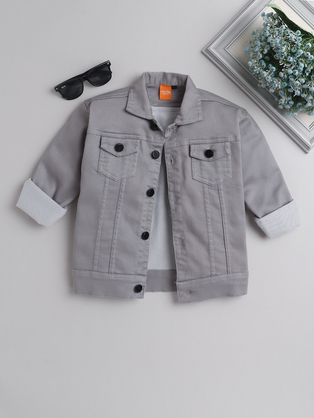 Ministitch Boys Tailored Jacket with Patchwork, Grey