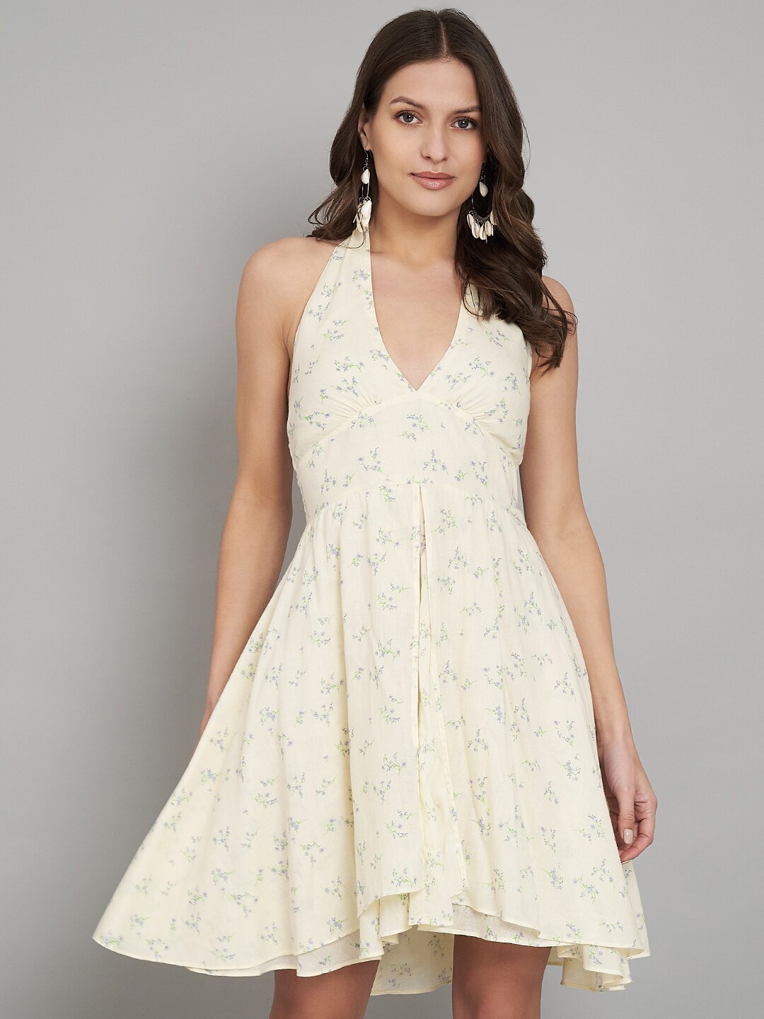 

Amagyaa Floral Print Fit & Flare Dress, Yellow