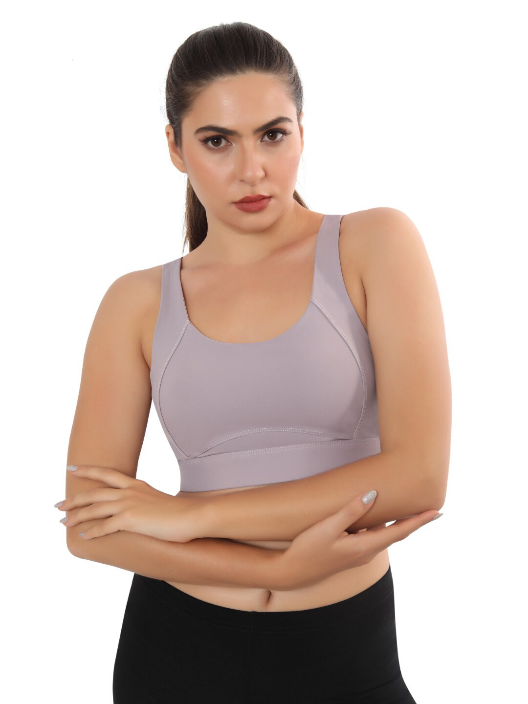 

FABLUK Full Coverage Lightly Padded Workout Bra with 360 Degree Support, Purple