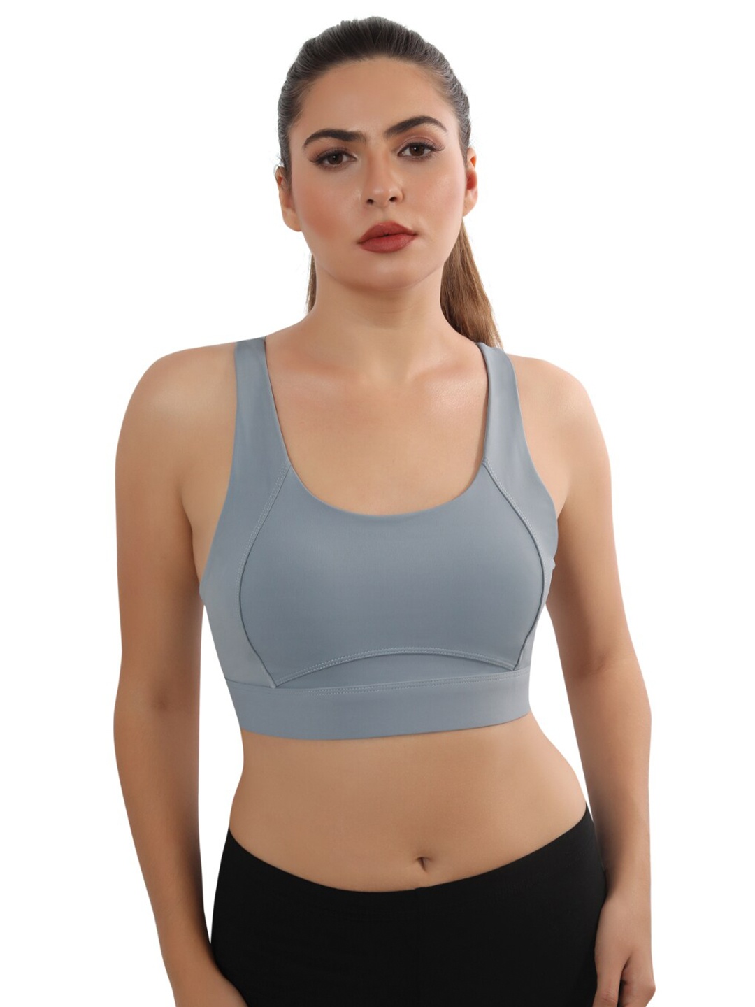 

FABLUK Full Coverage Lightly Padded Workout Bra with 360 Degree Support, Blue