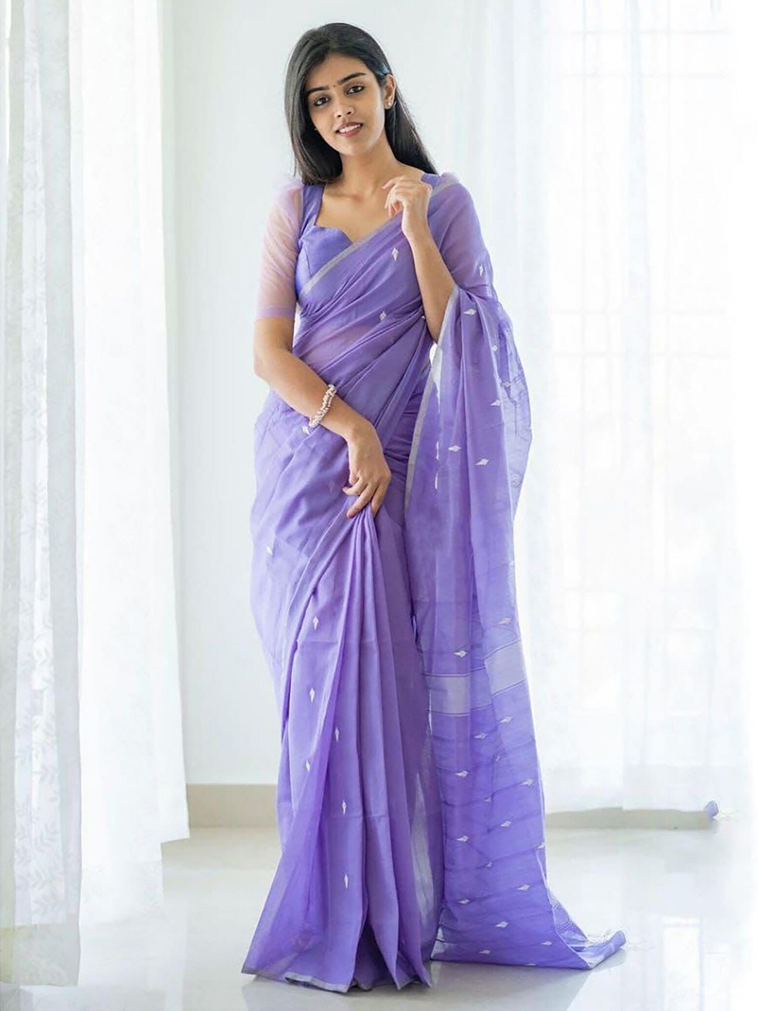 

KALINI Ethnic Motifs Woven Design Saree, Purple