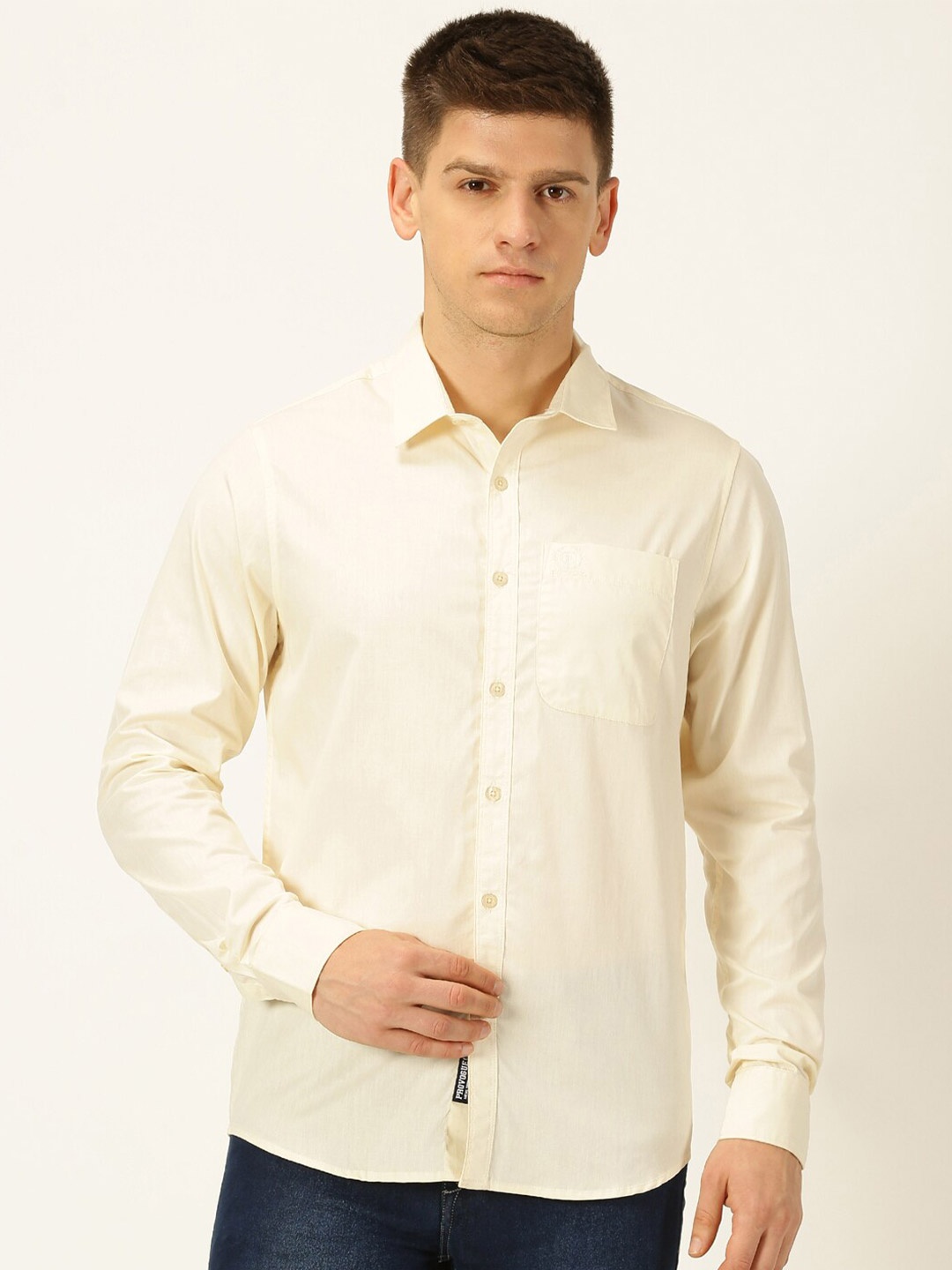 

Provogue Classic Slim Fit Pure Cotton Casual Shirt, Off white