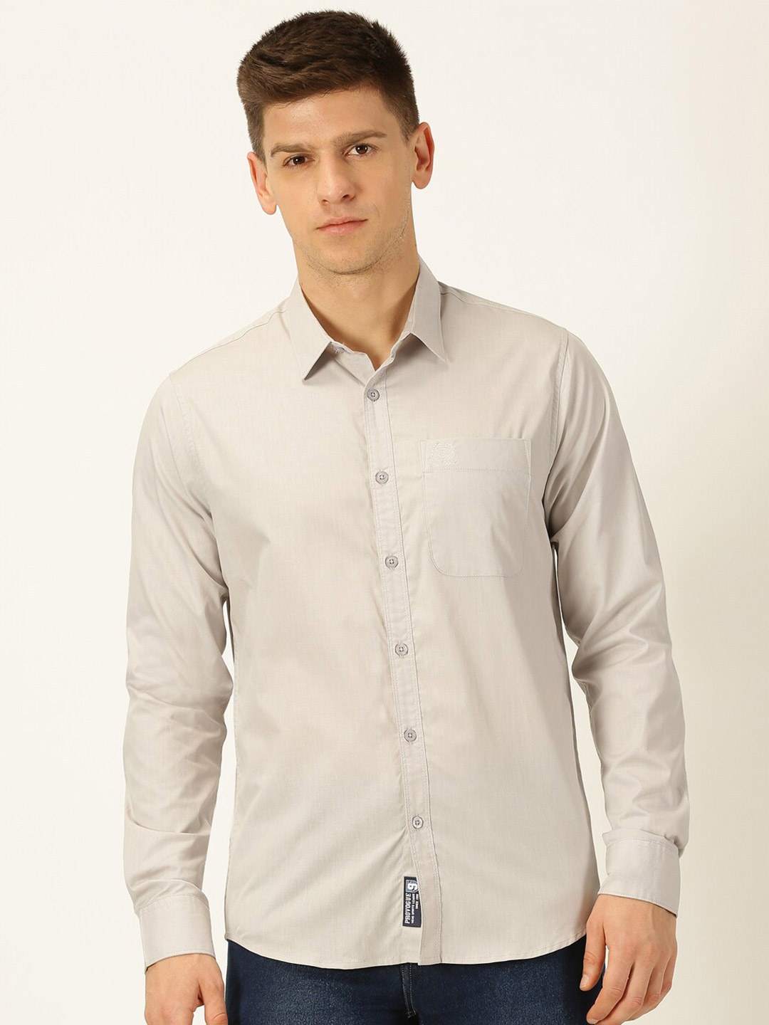

Provogue Classic Slim Fit Pure Cotton Casual Shirt, Grey