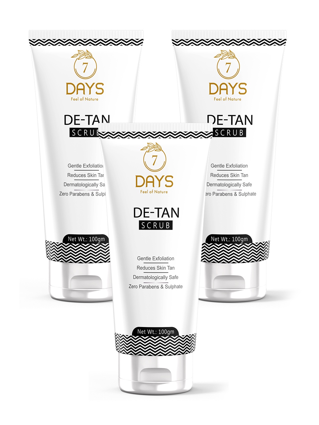 

7 DAYS 3-Pcs De-Tan Face Scrub With Vitamin C - 100g Each, White