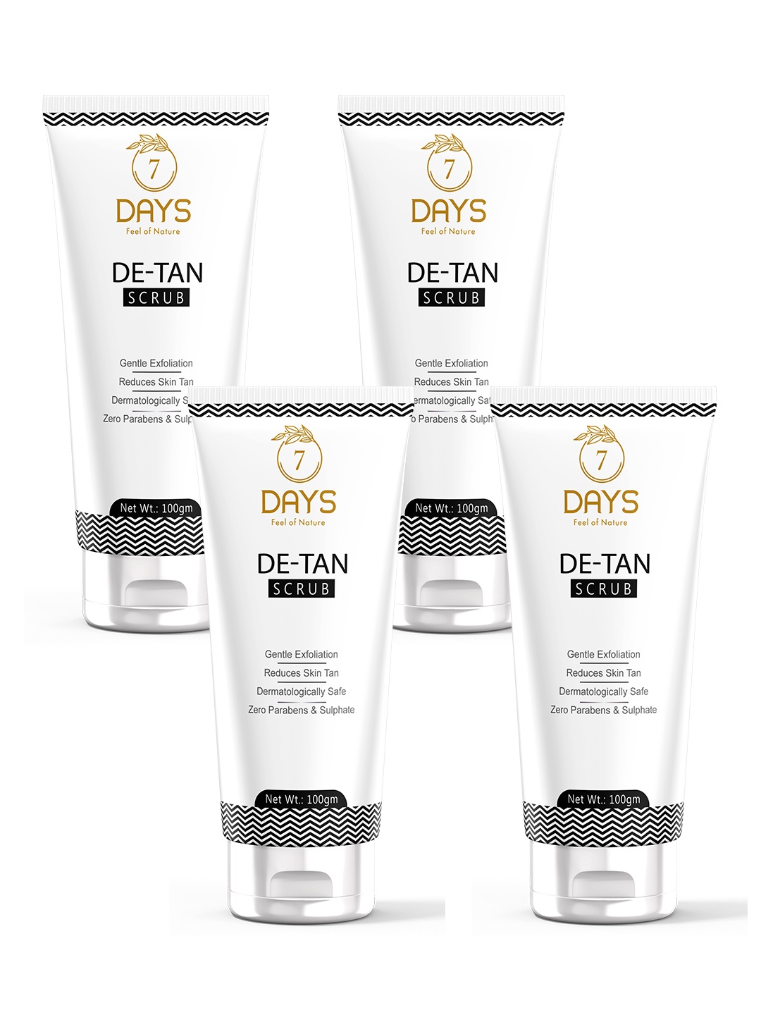 

7 DAYS 4-Pcs De-Tan Face Scrub With Vitamin C - 100g Each, White