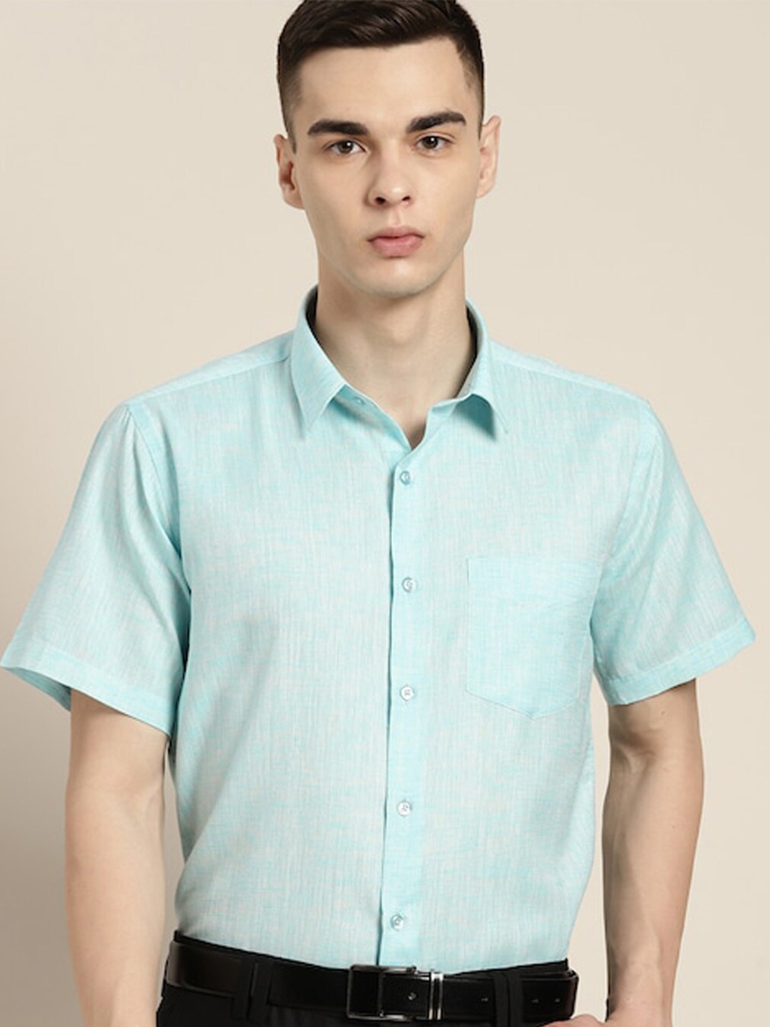 

Hancock Standard Slim Fit Wrinkle Resistant Chambray Formal Shirt, Blue