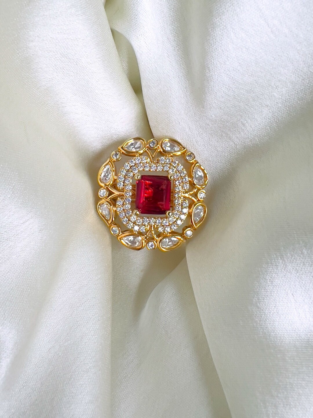 

XAGO Gold-Plated AD Studded Finger Ring