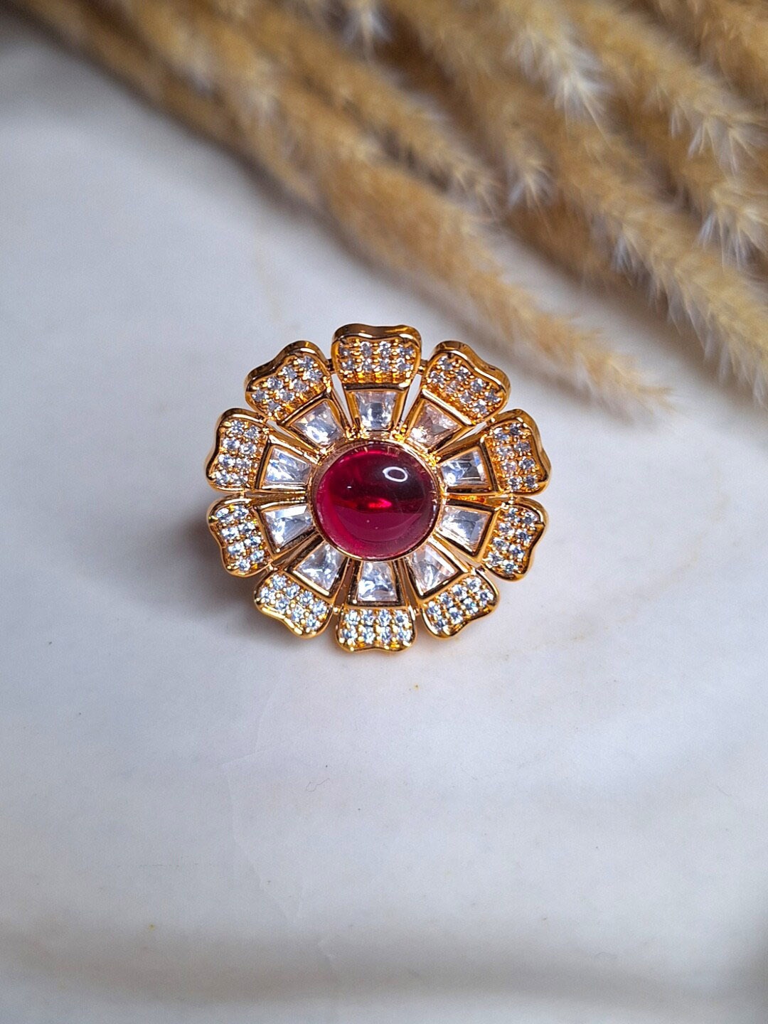

XAGO Gold-Plated AD Studded Finger Ring