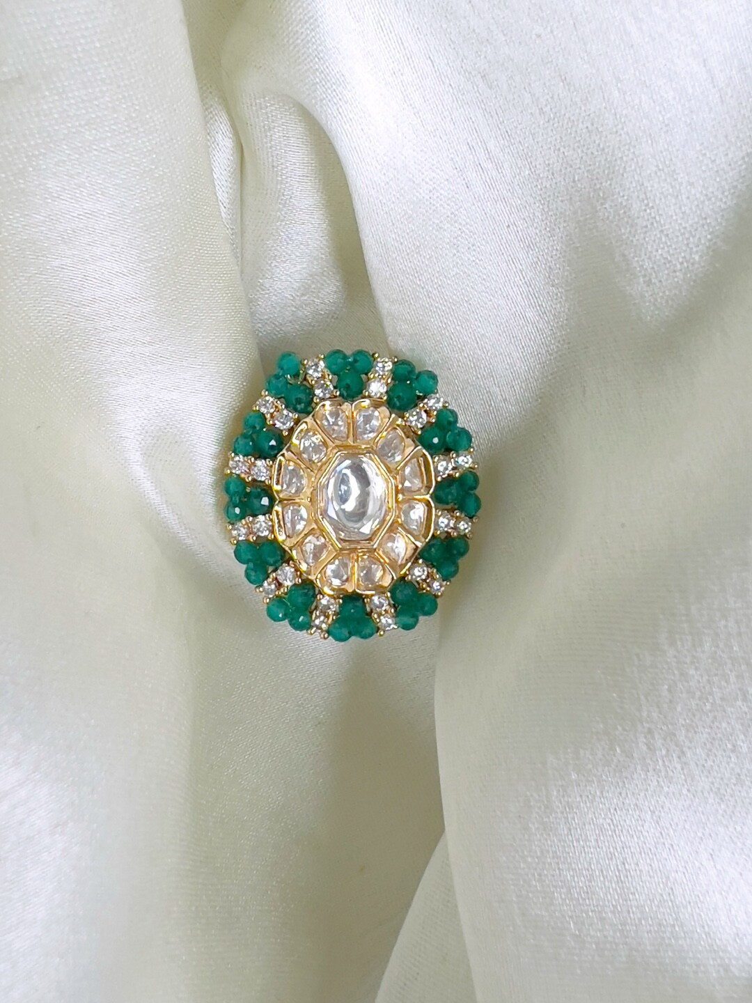 

XAGO Gold-Plated American Diamond Studded Finger Ring