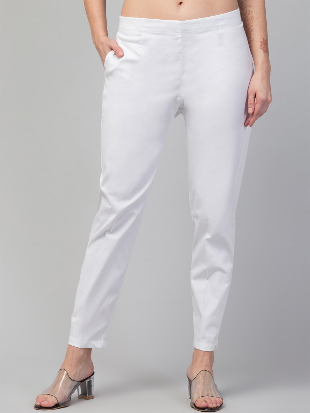 

Trend Level Women Original Regular Fit Easy Wash Trousers, White